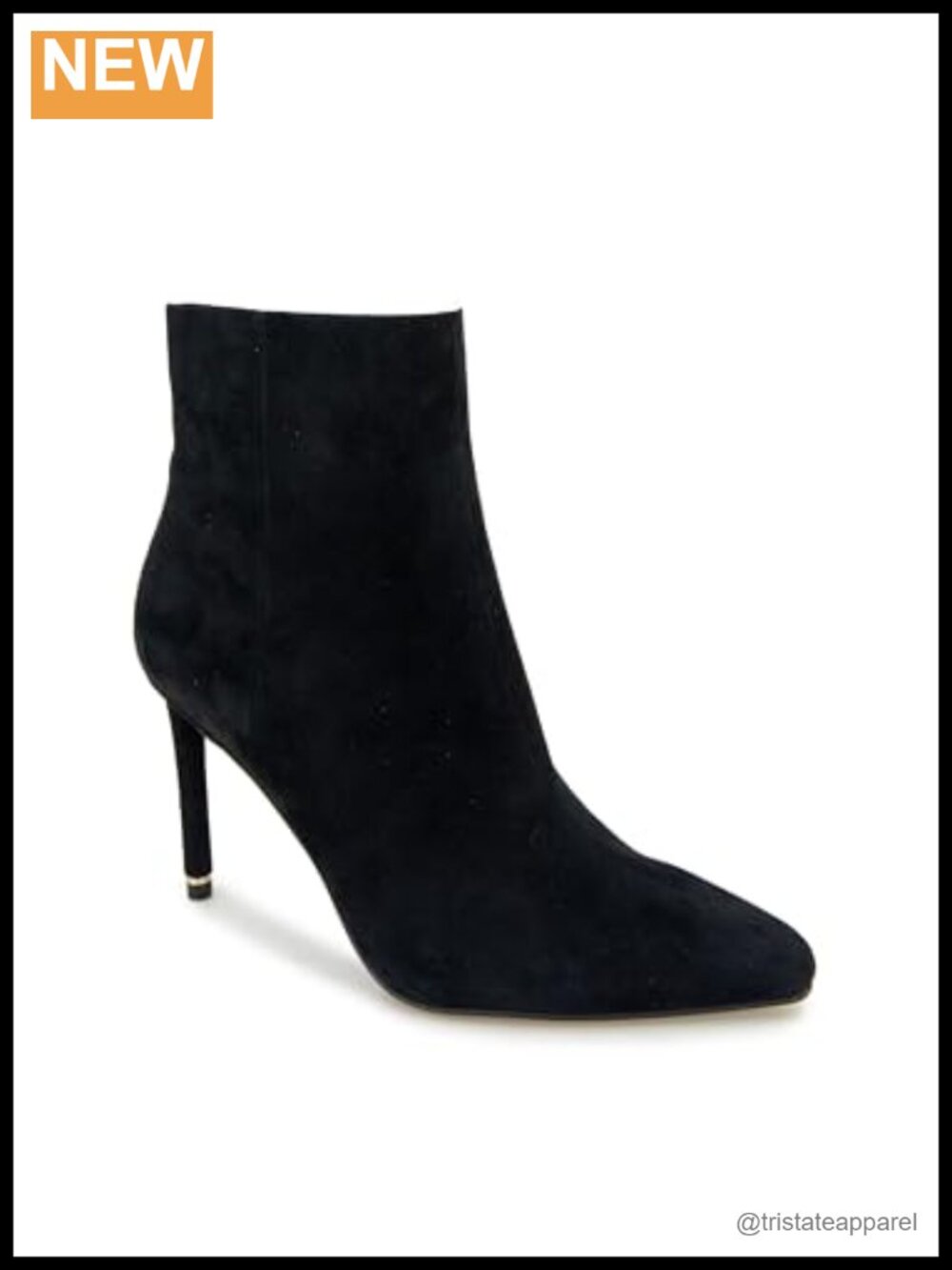 Women's Ankle Bootie with Stiletto Heel, Suede, Cushioned Sock